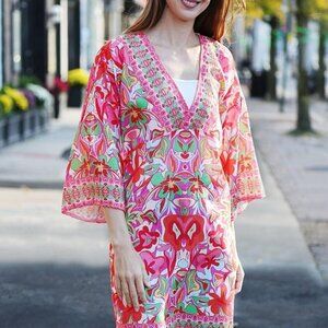 Floral Print Summer Cover-Up Dress